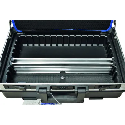 PROTEC.CLASS Werkzeugkoffer PWKM2 Mobil | Hartschalenkoffer | Teleskopgriff | 36l | ABS-Kunststoff | Schwarz