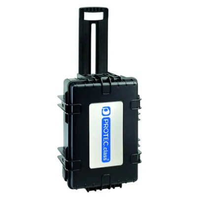 PROTEC.CLASS Werkzeugkoffer XL PWKXL | rollbar | extrem robust | Polypropylen | Trolleyfunktion | 43,5 L | schwarz