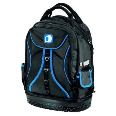 PROTEC.CLASS Werkzeugrucksack PWRB Basic | 23L Stauraum | 28 Fächer | Laptopfach 13,3" | Nylon | leicht | schwarz