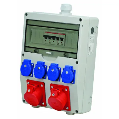 PROTEC.CLASS Wandverteiler PWVAP2X16 | Wandmontage | 2x CEE 16A 400V | 4x 230V Schuko | ABS-Gehäuse | schlagfest | grau