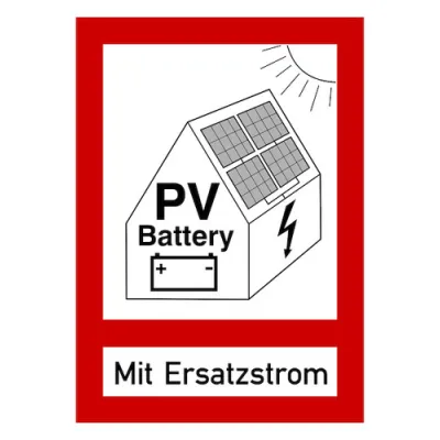 PROTEC.CLASS Brandschutzzeichen PV-Anlage SSF | Aufkleber DIN 4066 | Signalrot RAL 3001 | 15 m Erkennungsweite