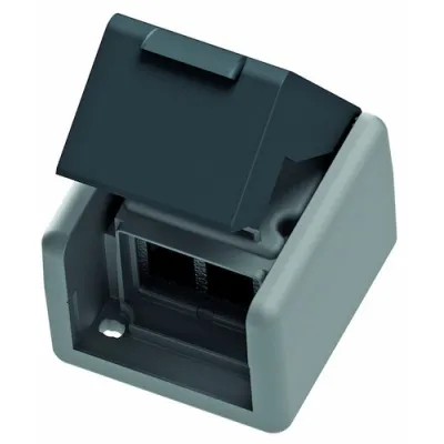 PROTEC.NET Modulaufnahme Aufputz PNMAA | Keystone 2-fach | IP44 | UV-beständiger Kunststoff | anthrazitgrau