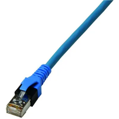 PROTEC.NET Patchkabel PPK6A | Cat6A S/FTP | RJ45 2x Stecker | 1 m | halogenfrei | Dual-Boot | AWG27 | blau
