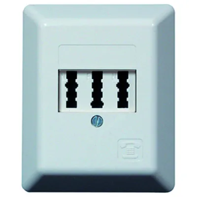 PROTEC.NET Telefondose AP 3x6NFN PTAE | Unterputz & Aufputz | 3 TAE Buchsen | 6-fach belegt | weiß