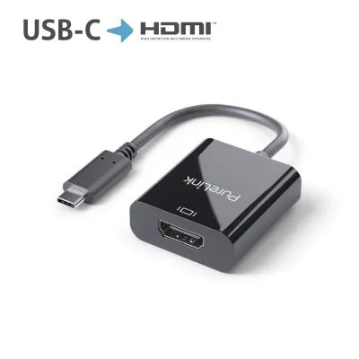 PureLink USB-C auf HDMI Adapter IS181 | 4K60Hz UHD | iSerie | 0,10m Kabel | Audioübertragung | Schwarz