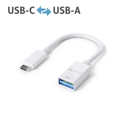 PureLink USB-C auf USB-A Adapter IS230 | USB 3.1 Gen 1 | 5 Gbps | 0,1 m | schnelles Laden & Datenübertragung | weiß