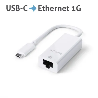 PureLink USB-C auf Ethernet Adapter IS260 | Gigabit 1000Mbps | USB 3.2 Gen 1 | 0,1m | RJ45 | iSerie | weiß