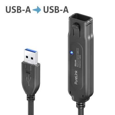 PureLink USB 3.2 Gen.1 Aktiv Verlängerungskabel DS3100-050 | USB-A Stecker auf Buchse | 5m | 5Gbps