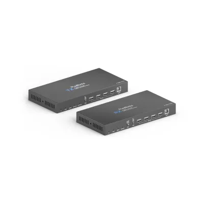 PureLink HDBaseT Extender Set PT-HDBT-1010 | 4K HDMI 18Gbps KVM USB 2.0 Audio Breakout | 100m Reichweite | Schwarz