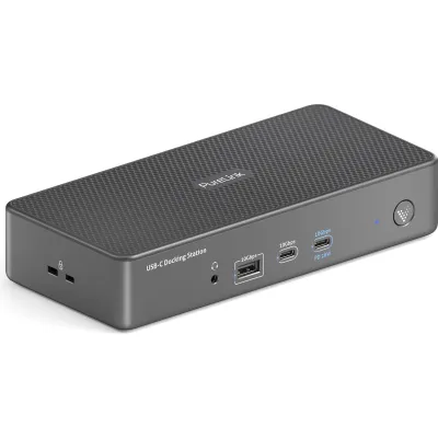 Vuelogic USB-C Docking Station VL-D210DL | 14-in-1 DisplayLink | 2x HDMI 4K60Hz | 2x DP | 100W PD | 10Gbps | LAN