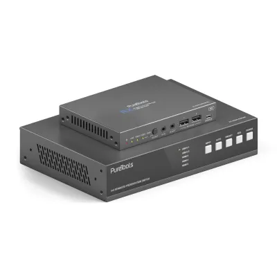 PureLink USB-C KVM Switcher PT-PSW-52KVM | 5x2 HDBaseT 3.0 | 18Gbps | 4K UHD | Dante | Multi-View | Wandmontage