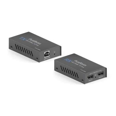 PureLink ProAV USB 2.0 Extender Set PT-E-USB50 | USB-Verlängerung bis 50m | CAT 6a | 480Mbps | 2x USB-A | Wandmontage