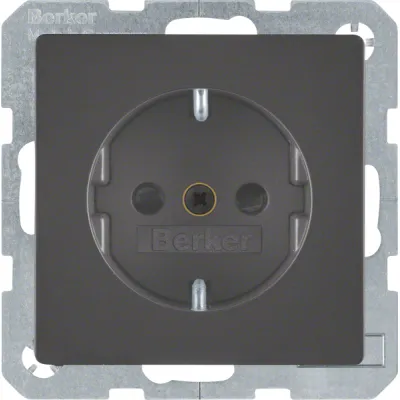 Berker SCHUKO-Steckdose 47236086 Q.1/Q.3 | Unterputz | erhöht. Berührungsschutz | Steckklemmen | matt | anthrazit