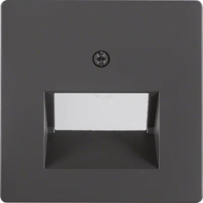 Berker Zentralplatte 14096086 | UAE/IAE 2-fach | Q.1/Q.3 | 45° Schragauslass | Kat.3/5e/6 | anthrazit matt