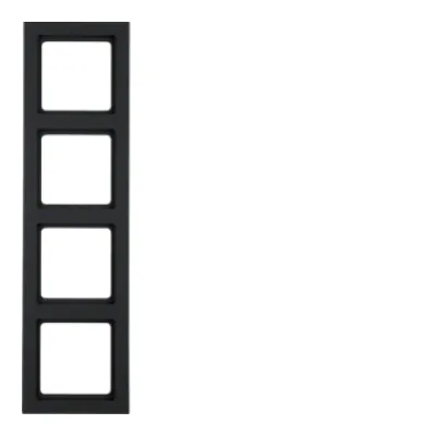 Berker Rahmen 4-fach Q.3 | Abdeckrahmen anthrazit matt | Kunststoff | horizontal vertikal | Unterputz | IP20