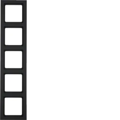 Berker Rahmen 5-fach Q.3 10156096 | Abdeckrahmen Unterputz | Kunststoff anthrazit matt | horizontal/vertikal
