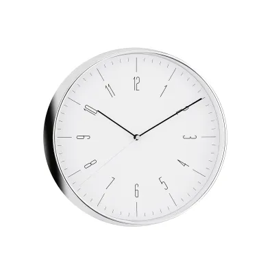 MEBUS Quarz-Wanduhr 10002252 | Wanduhr Quarzwerk | 30 cm Durchmesser | arabische Zahlen | Kunststoff Mineralglas | chrom