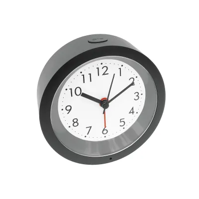 ohne Marke Quarz-Wecker analog 10002252 | lautlos | Zifferblattbeleuchtung | Ø10,3 cm | schwarz | Kunststoff/Mineralglas