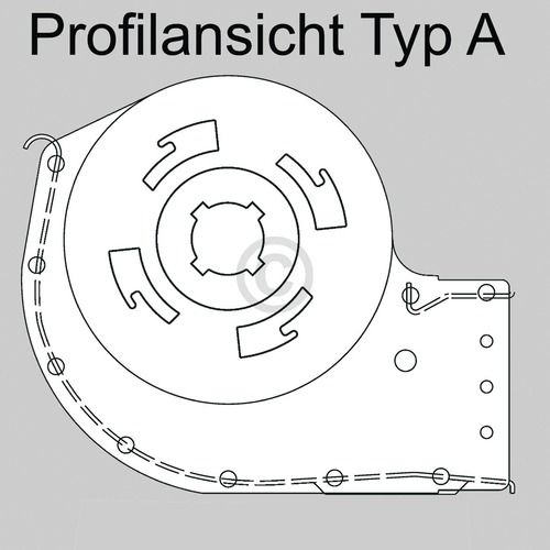 Bild: Querstromlüfter 360mm TypA Motor links Stiebel Eltron 169079 QLK45/0036A10