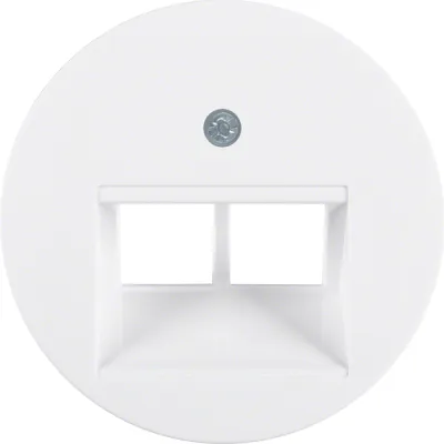 Berker Zentralplatte 14092089 | 2-fach UAE/IAE Abdeckung | R.1/R.3/R.Classic | UP | Thermoplast | polarweiß glänzend