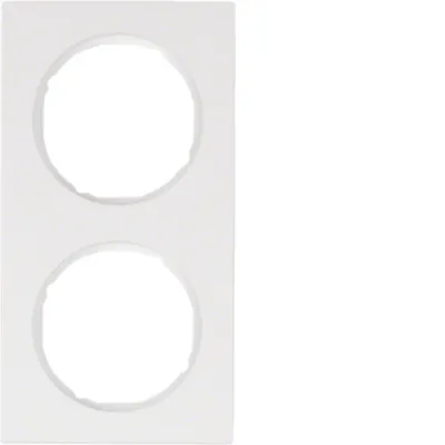 Berker Rahmen 2-fach R.3 10122289 | Abdeckrahmen Unterputz | polarweiß glänzend | Thermoplast | horizontal & vertikal