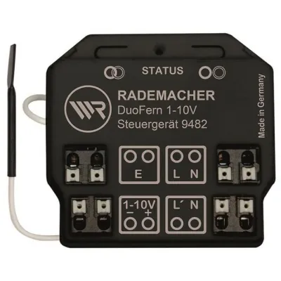 Rademacher Steuergerät 1-10V DuoFern 9482 | Funk Dimmaktor für LED & EVG | Unterputz | 1500W | 230V AC | Schwarz