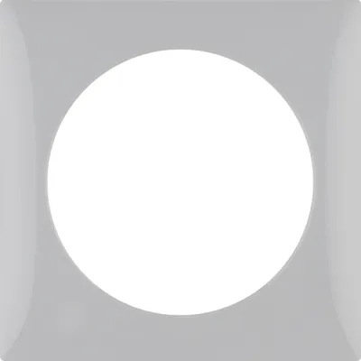 Berker Rahmen 1-fach Integro Flow 918272507 | Steckdosenabdeckung | Thermoplast glänzend | grau RAL 7038 | 59,5x59,5 mm