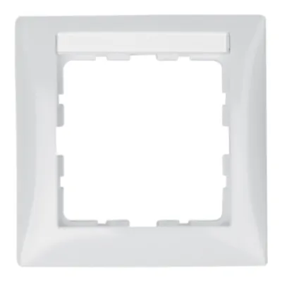 Berker Abdeckrahmen 1-fach | Beschriftungsfeld | Duroplast | Unterputz | polarweiß glänzend