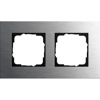 Gira Abdeckrahmen 2-fach Esprit 0212219 | Edelstahl gebürstet | Unterputz | IP21 | horizontal & vertikal