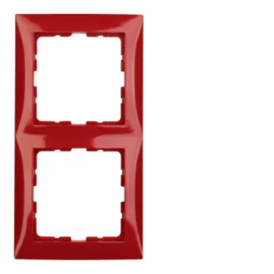 Berker Rahmen 2-fach S.1 10128962 | Abdeckrahmen Schalter Steckdosen | Unterputz | Kunststoff Duroplast | glänzend rot