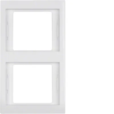Berker Rahmen 2-fach senkrecht K.1 13237009 | Abdeckrahmen Unterputz | glänzend | Kunststoff Thermoplast | polarweiß