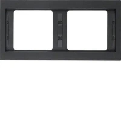 Berker Rahmen 2-fach waagerecht K.1 13637006 | Abdeckrahmen Unterputz | Kunststoff Thermoplast | anthrazit matt