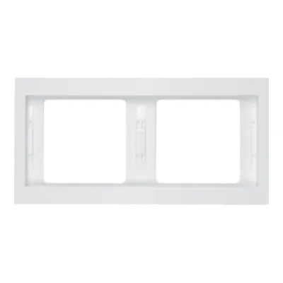 Berker Rahmen 2-fach waagerecht K.1 13637009 | Abdeckrahmen Kunststoff | glänzend | polarweiß RAL 9010 | Unterputz