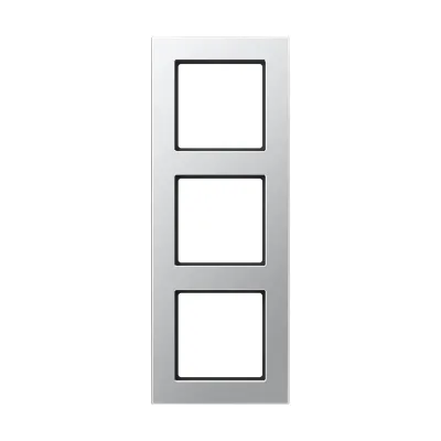 JUNG Rahmen 3-fach A5583BFAL | Abdeckrahmen Kunststoff Thermoplast | waagerecht & senkrecht | IP44 | Aluminium glänzend
