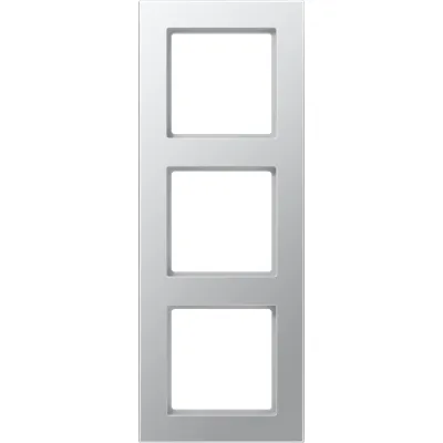 JUNG Rahmen 3-fach A5583BFAL | Abdeckrahmen Kunststoff Thermoplast | waagerecht & senkrecht | IP44 | Aluminium glänzend