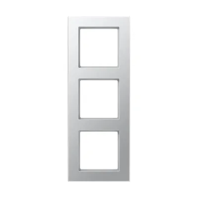 JUNG Rahmen 3-fach A5583BFAL | Abdeckrahmen Kunststoff Thermoplast | waagerecht & senkrecht | IP44 | Aluminium glänzend