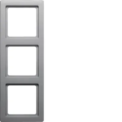 Berker Rahmen 3fach Q.1 10136084 | Abdeckrahmen Unterputz matt Aluminium | Kunststoff Duroplast | horizontal & vertikal