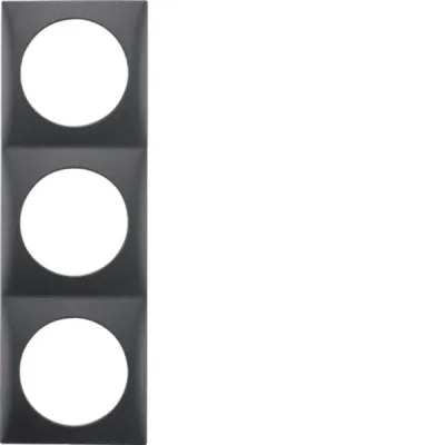 Berker Rahmen 3-fach Integro Flow 918192515 | Einbaurahmen | anthrazit matt | Thermoplast | horizontal & vertikal | IP20
