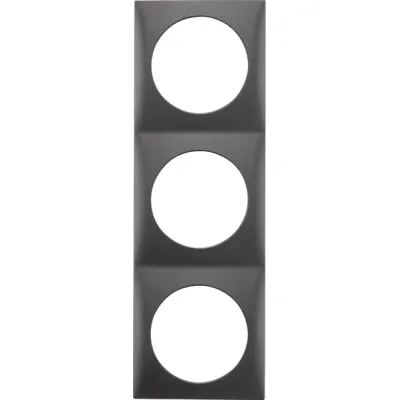 Berker Rahmen 3-fach Integro Flow 918192515 | Einbaurahmen | anthrazit matt | Thermoplast | horizontal & vertikal | IP20