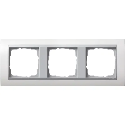 GIRA Abdeckrahmen 3-fach 0213806 Event | Unterputz | bruchsicher | Kunststoff | reinweiß glänzend | Zwischenrahmen Alu