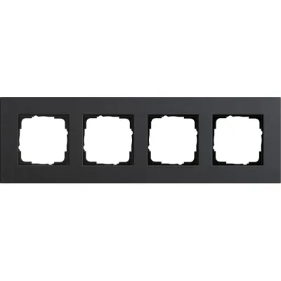 Abdeckrahmen 4-fach anthrazit | Unterputz-Installation | horizontal & vertikal | IP21 | Klemmbefestigung