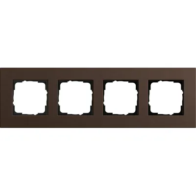 GIRA Abdeckrahmen 4fach Esprit Linoleum-Multiplex 0214223 | Schalterrahmen | Dunkelbraun | Horizontal & Vertikal