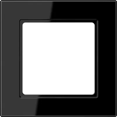 JUNG Rahmen 1-fach AC581SW | Abdeckrahmen Unterputz Serie A Creation | Duroplast glänzend | 84x84 mm | schwarz