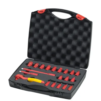 Wiha Ratschenschlüssel-Set 43025 1/4" isoliert 21-tlg. | Elektriker Werkzeug | 1.000 V geprüft | inkl. Koffer