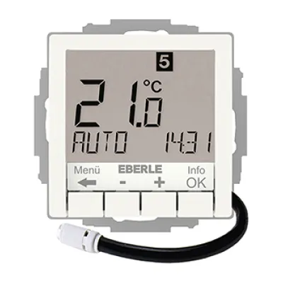 Eberle Unterputz-Uhrenthermostat UTE 4800-F | Raumtemperaturregler 230V | digital | 55x55 mm | weiß