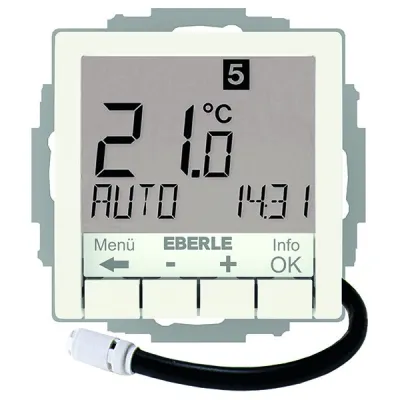 Eberle Unterputz-Uhrenthermostat UTE 4800-F | Raumtemperaturregler 230V | digital | 55x55 mm | weiß