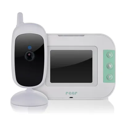 REER Video Babyphone BabyCam S | 2,4" Farbmonitor | Nachtsicht | Gegensprechfunktion | 300m Reichweite | ECO-Modus