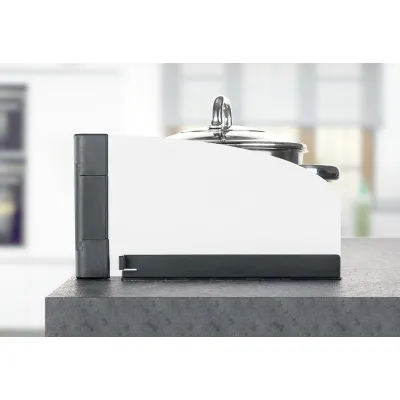 REER Basic Herdschutz | Stecksystem ohne Bohren | ausziehbar 55–65 cm | Metall/Kunststoff | Elektro & Induktion | weiß