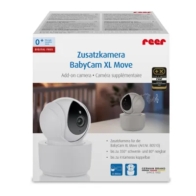 Reer Zusatzkamera 80511 für BabyCam XL Move | Video-Babyphone Erweiterung | 300m Reichweite | Nachtsicht | Zoom