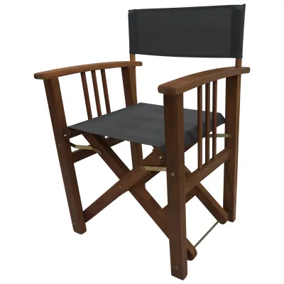 Freital Regiesessel Eukalyptusholz geölt | Gartenstuhl Outdoor groß | Bezug grau | 60x51x84,5 cm